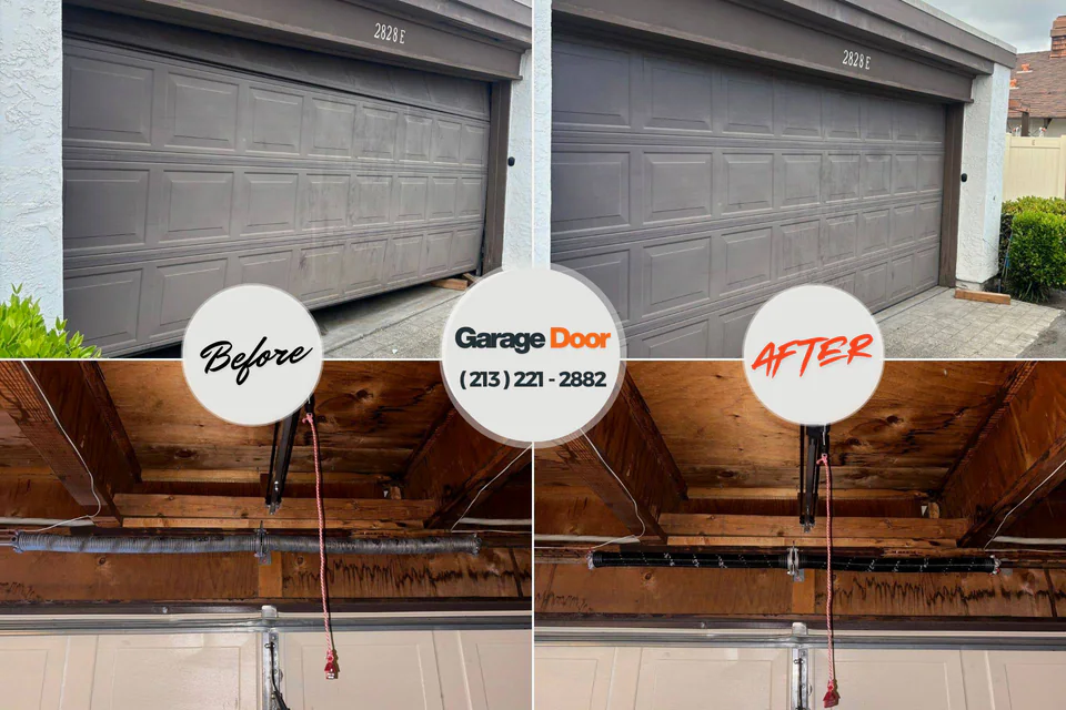 Before and after: garage door repair Abilene, KS